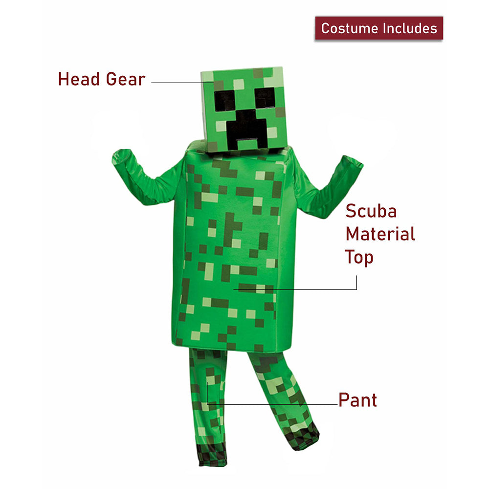 Videogame Creeper , Kids Halloween Costume Fancy Dress Up