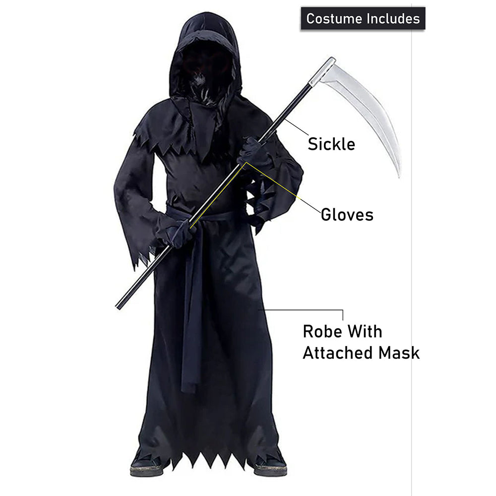 Deathman with Sickle Kids Unisex Halloween Costume