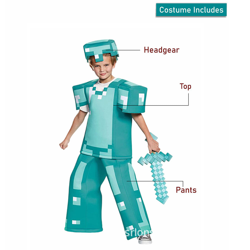 Videogame Diamond Warrior , Kids Halloween Costume Fancy Dress Up