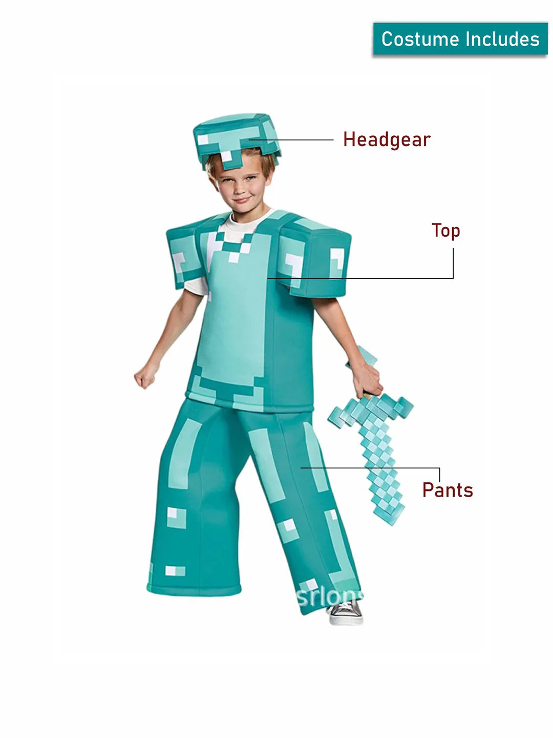 Videogame Diamond Warrior , Kids Halloween Costume Fancy Dress Up