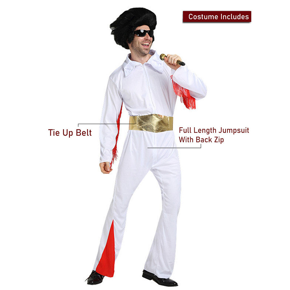 Disco King Rock n Roll singer Adults Halloween Costume Fancy Dress up