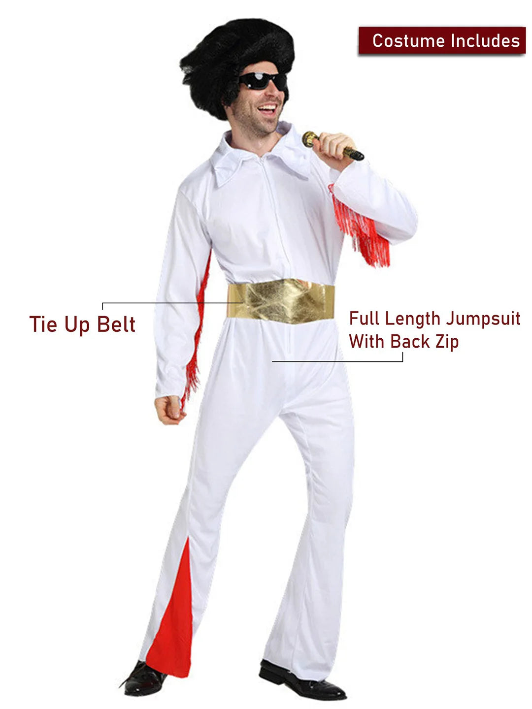 Disco King Rock n Roll singer Adults Halloween Costume Fancy Dress up