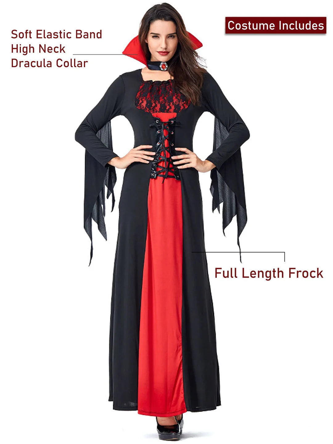 Dracula Lady Halloween costume Fancy Dress Up