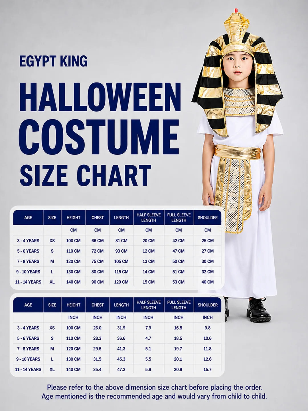 Egypt King theme Kids Halloween Costume