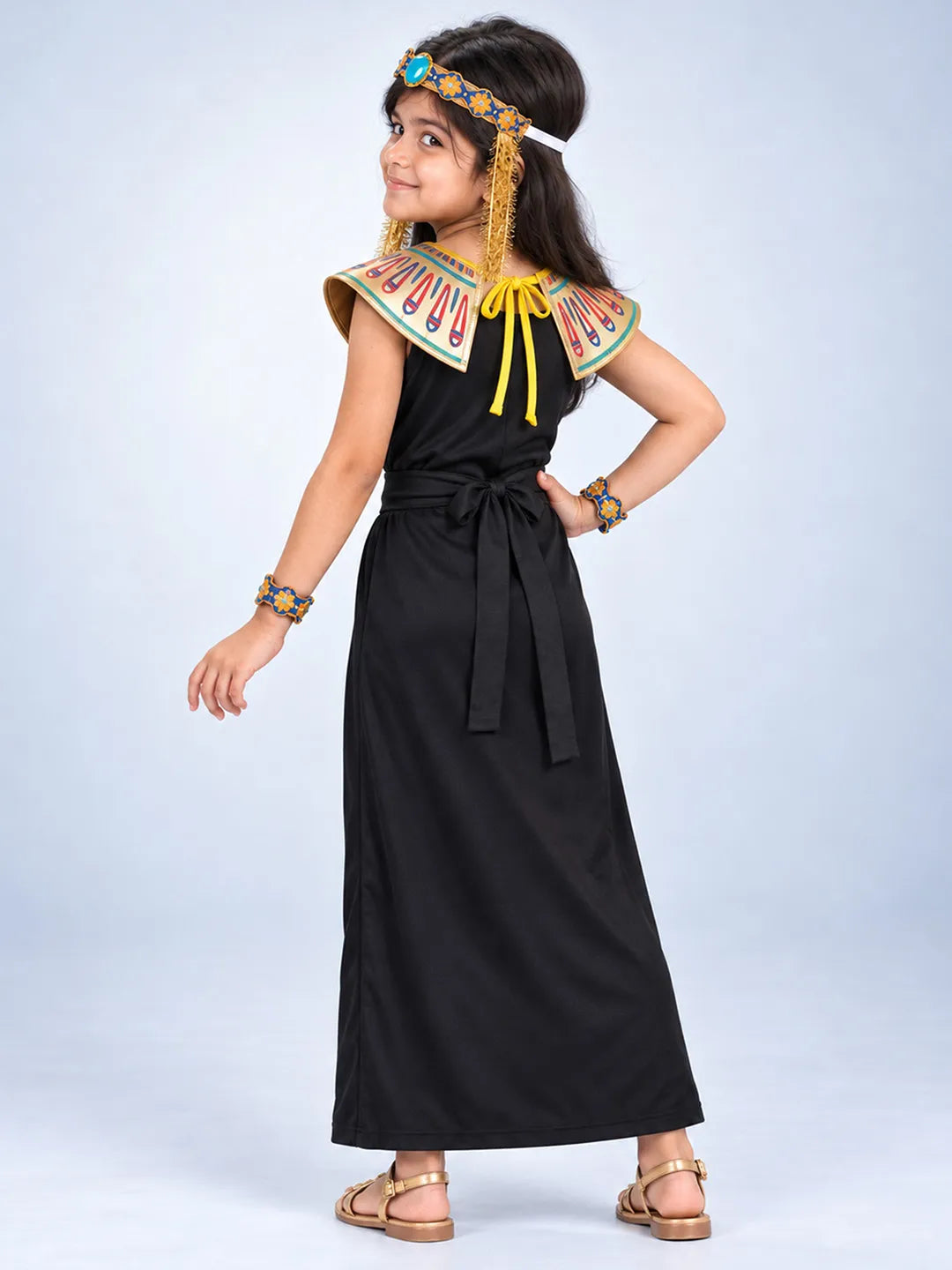Black & Gold Egyptian Pharaoh Girl, Kids Halloween Costume Fancy Dress Up