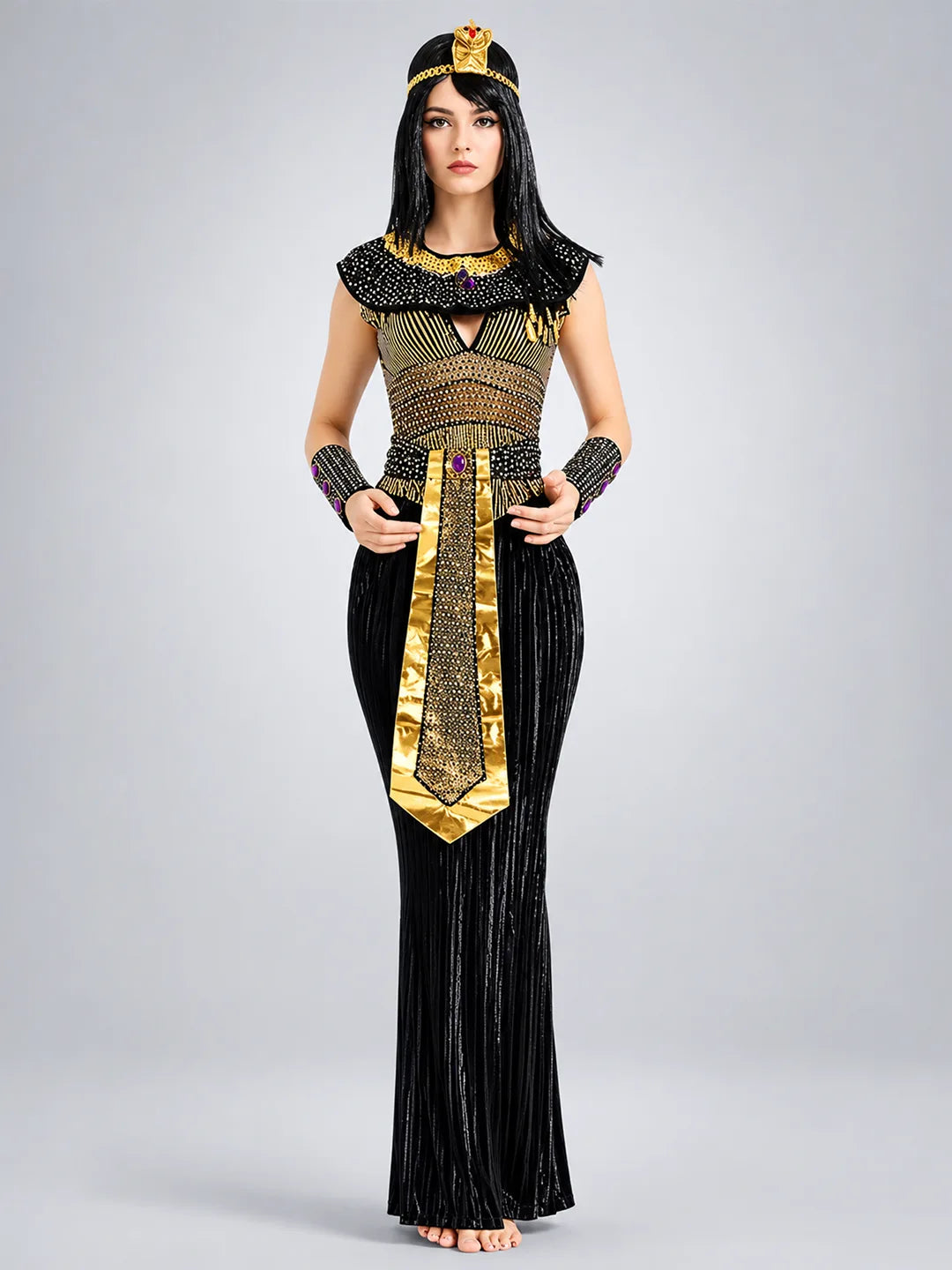 Black Egyptian Queen Adults Halloween Costume Dress Up