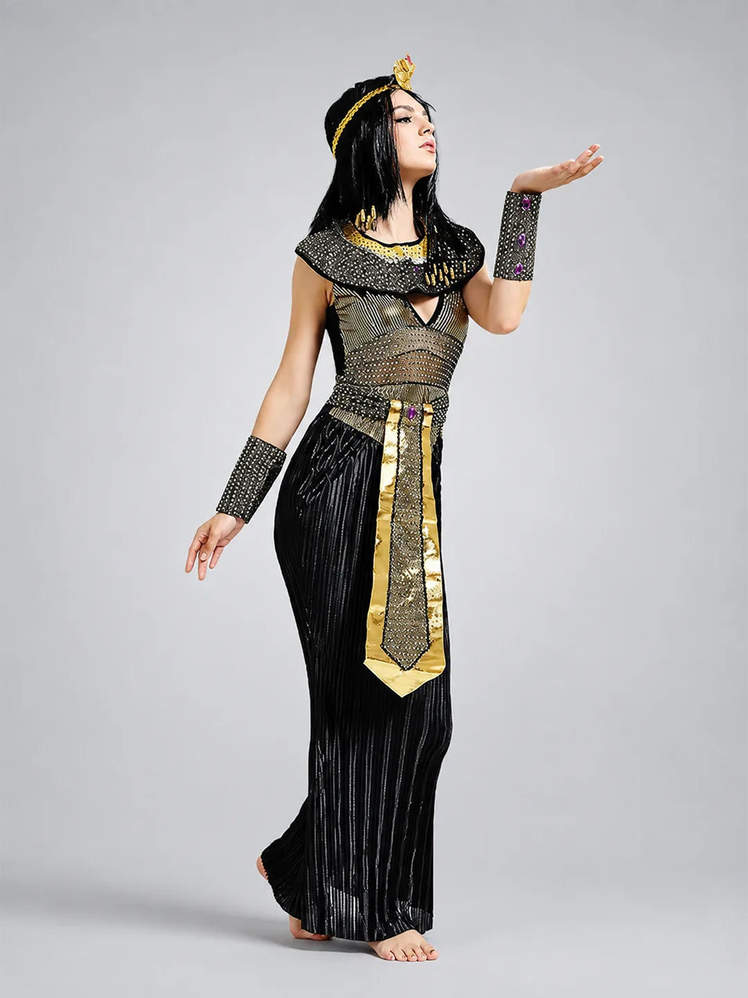 Black Egyptian Queen Adults Halloween Costume Dress Up