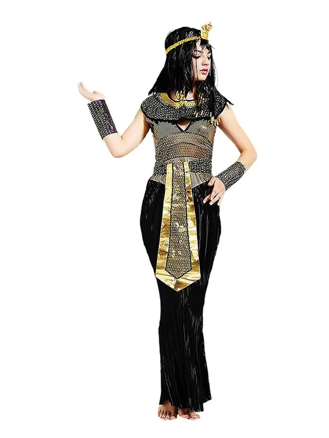 Black Egyptian Queen Adults Halloween Costume Dress Up