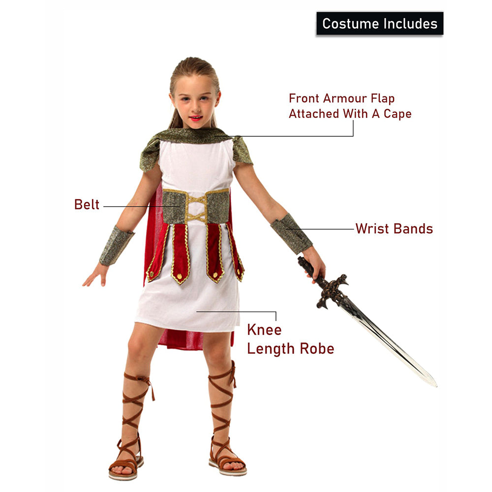 Gladiator Girl, Kids Halloween Costume Fancy Dress Up