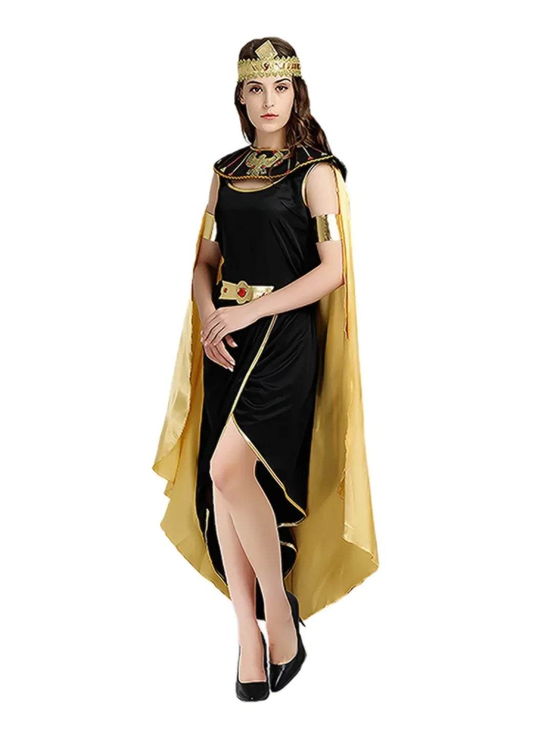Gold & Black Roman Queen Adults Halloween Costume Dress Up