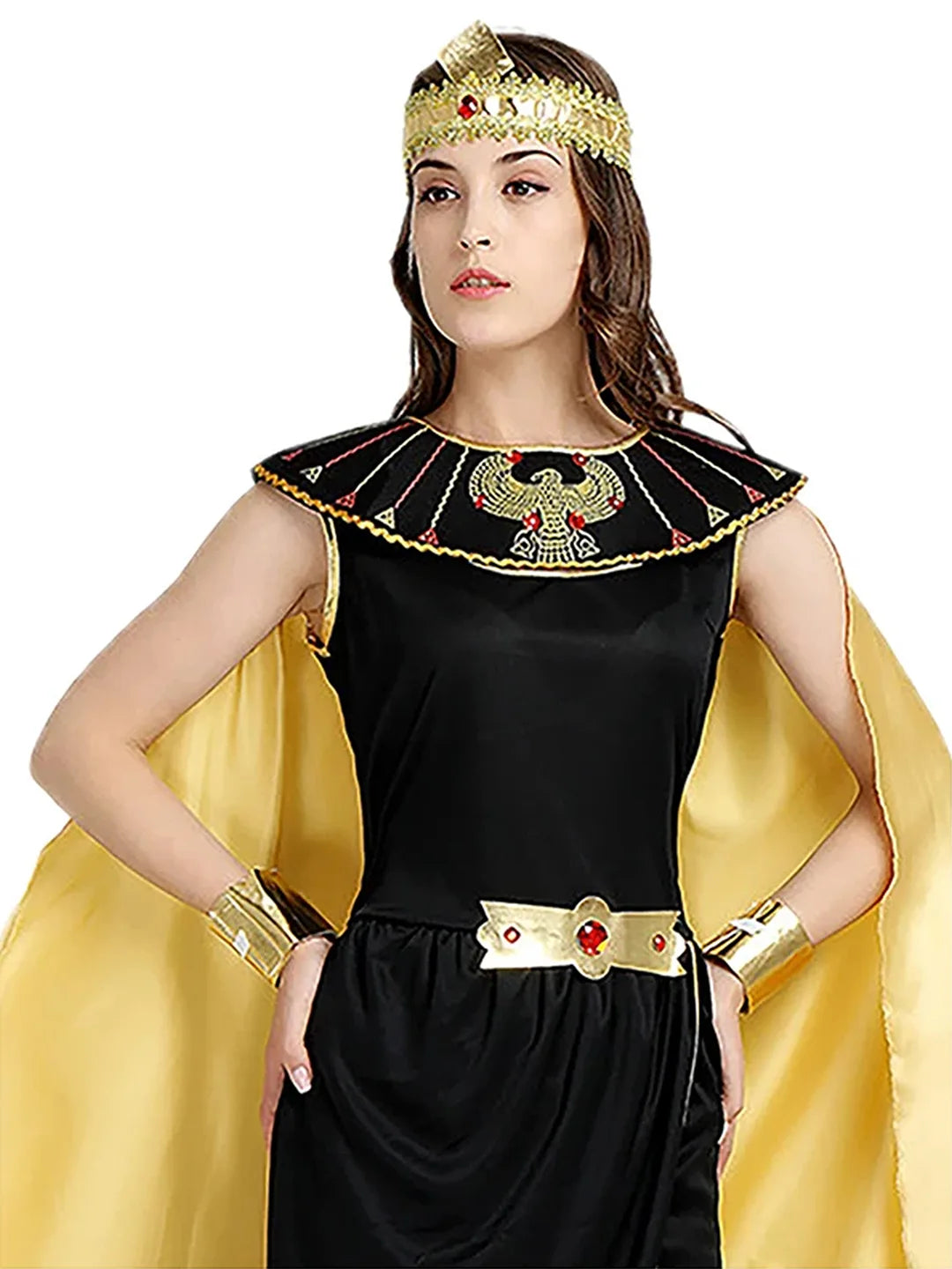 Gold & Black Roman Queen Adults Halloween Costume Dress Up