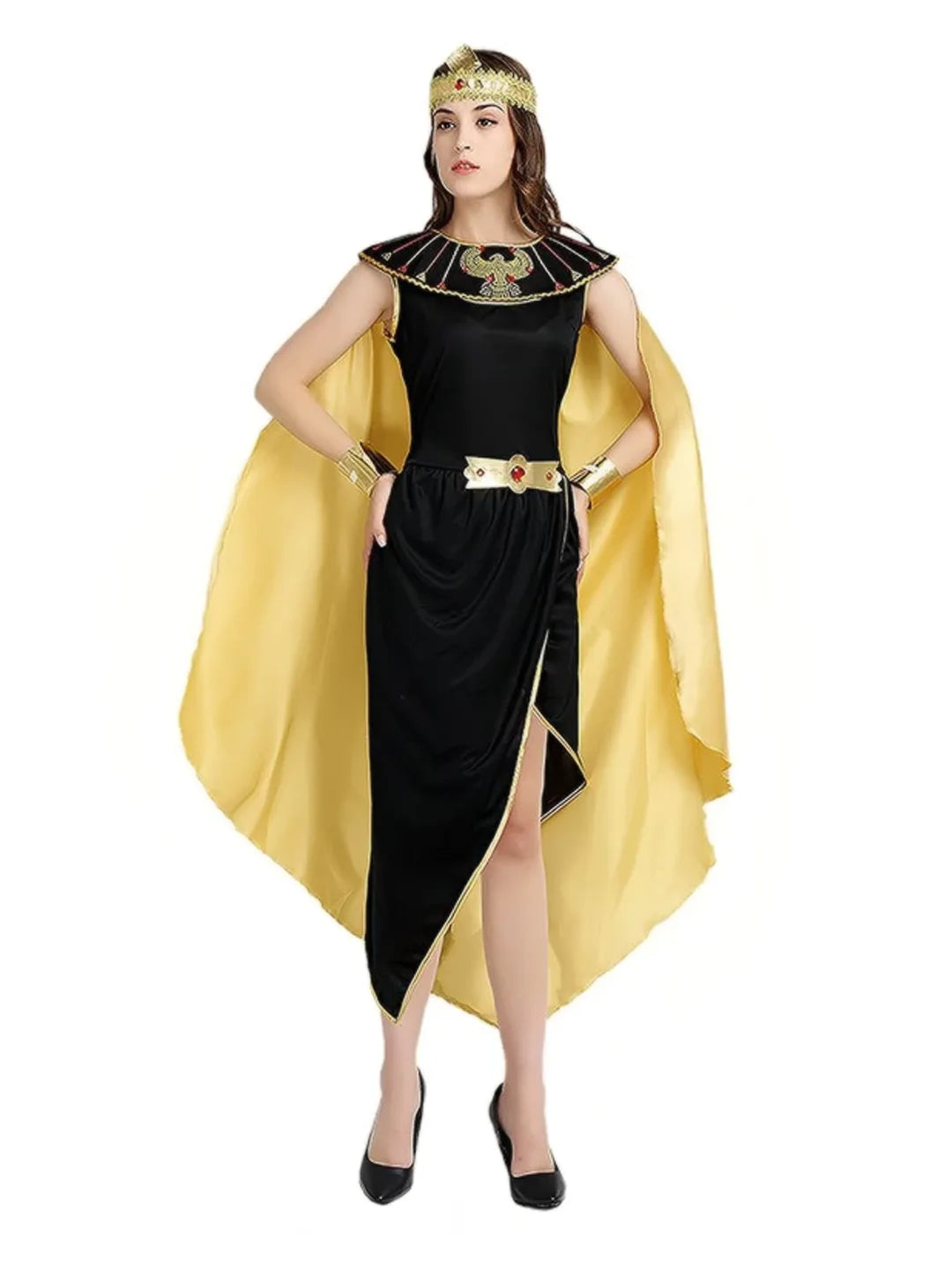 Gold & Black Roman Queen Adults Halloween Costume Dress Up