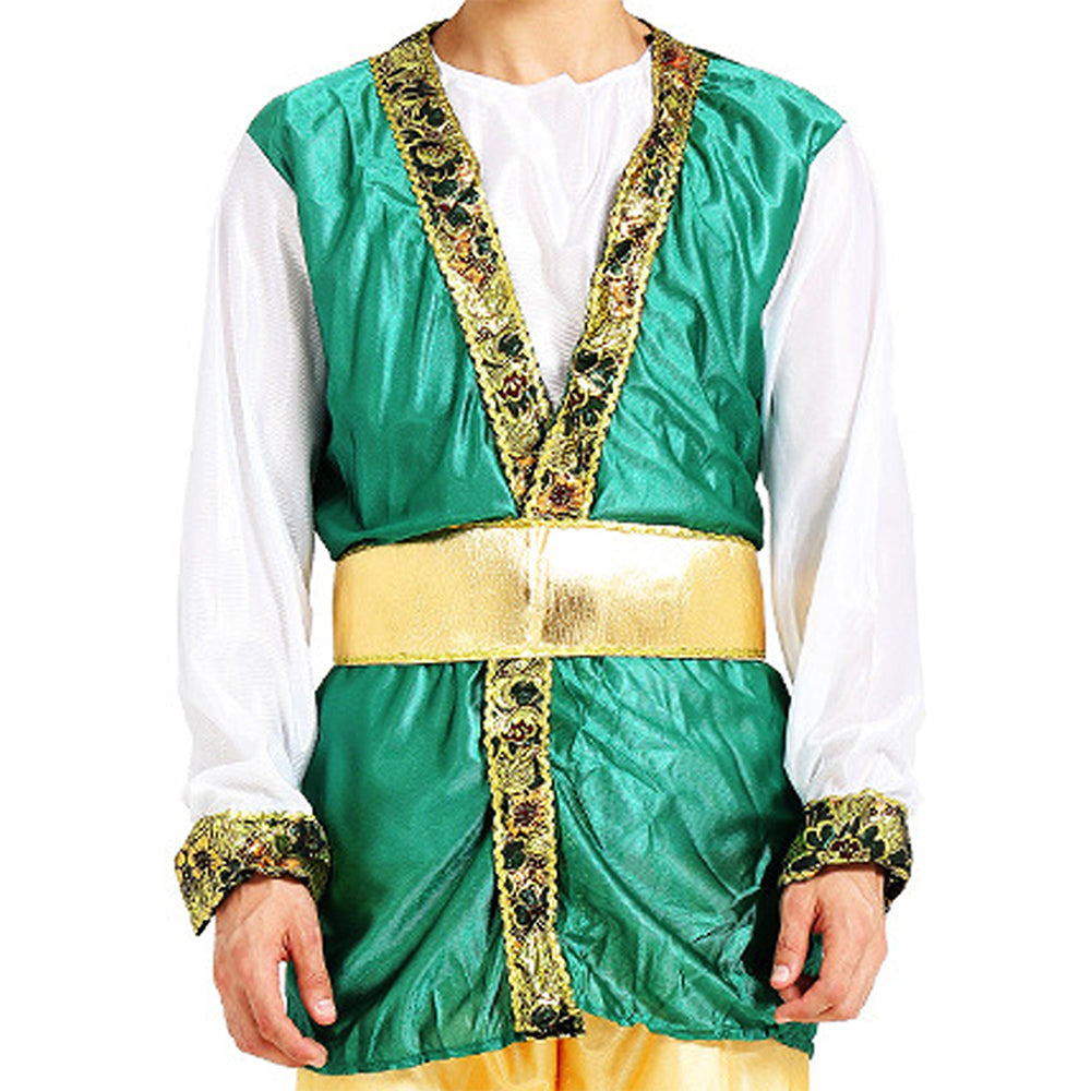 Aladdin Gold and Green Adults Halloween Costume Fancy Dress Up