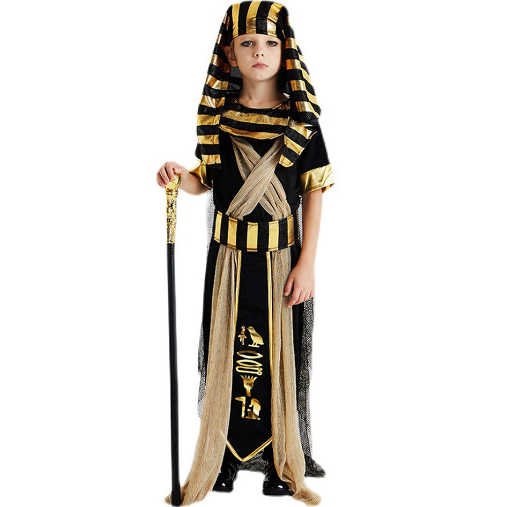 Black & Gold Egyptian Boy, Kids Halloween Costume Dress Up