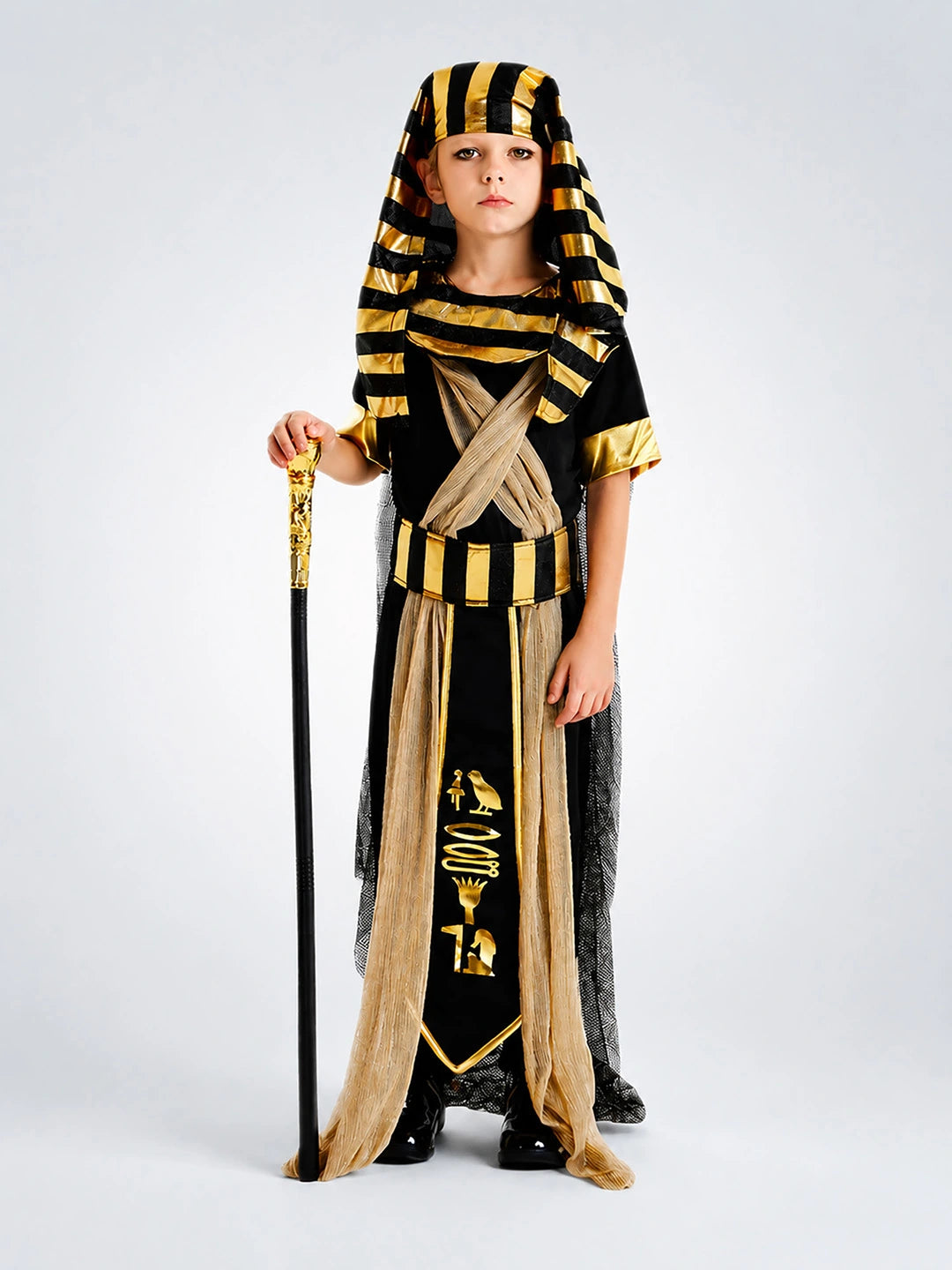 Black & Gold Egyptian Boy, Kids Halloween Costume Dress Up