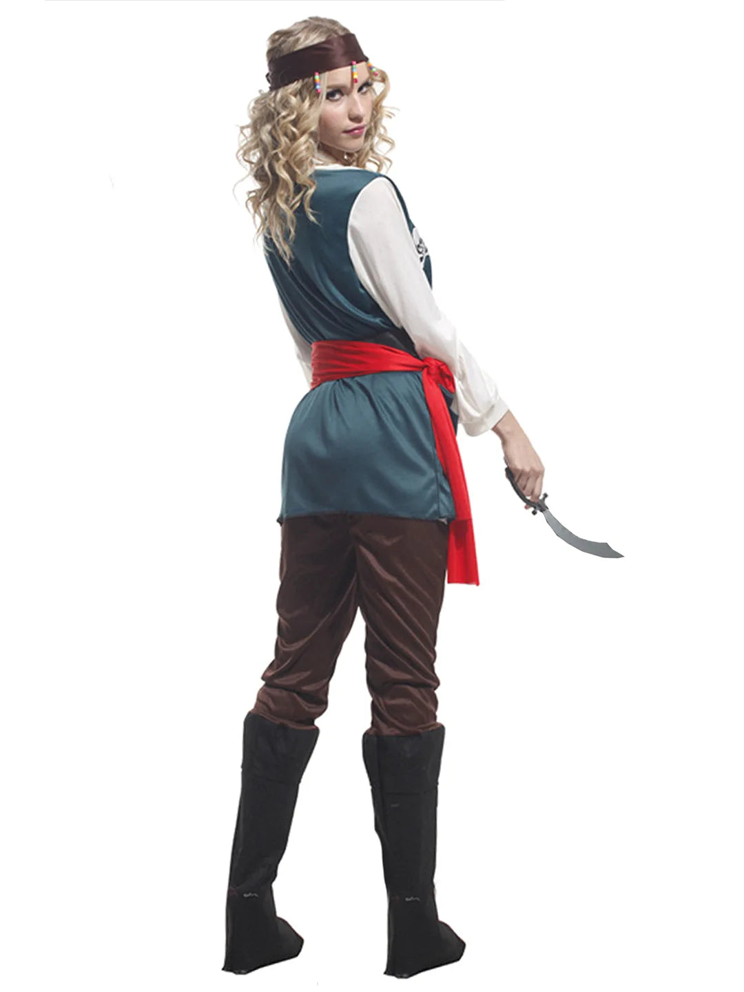 Green Coat Pirate Adult Halloween Costume Fancy Dress Up