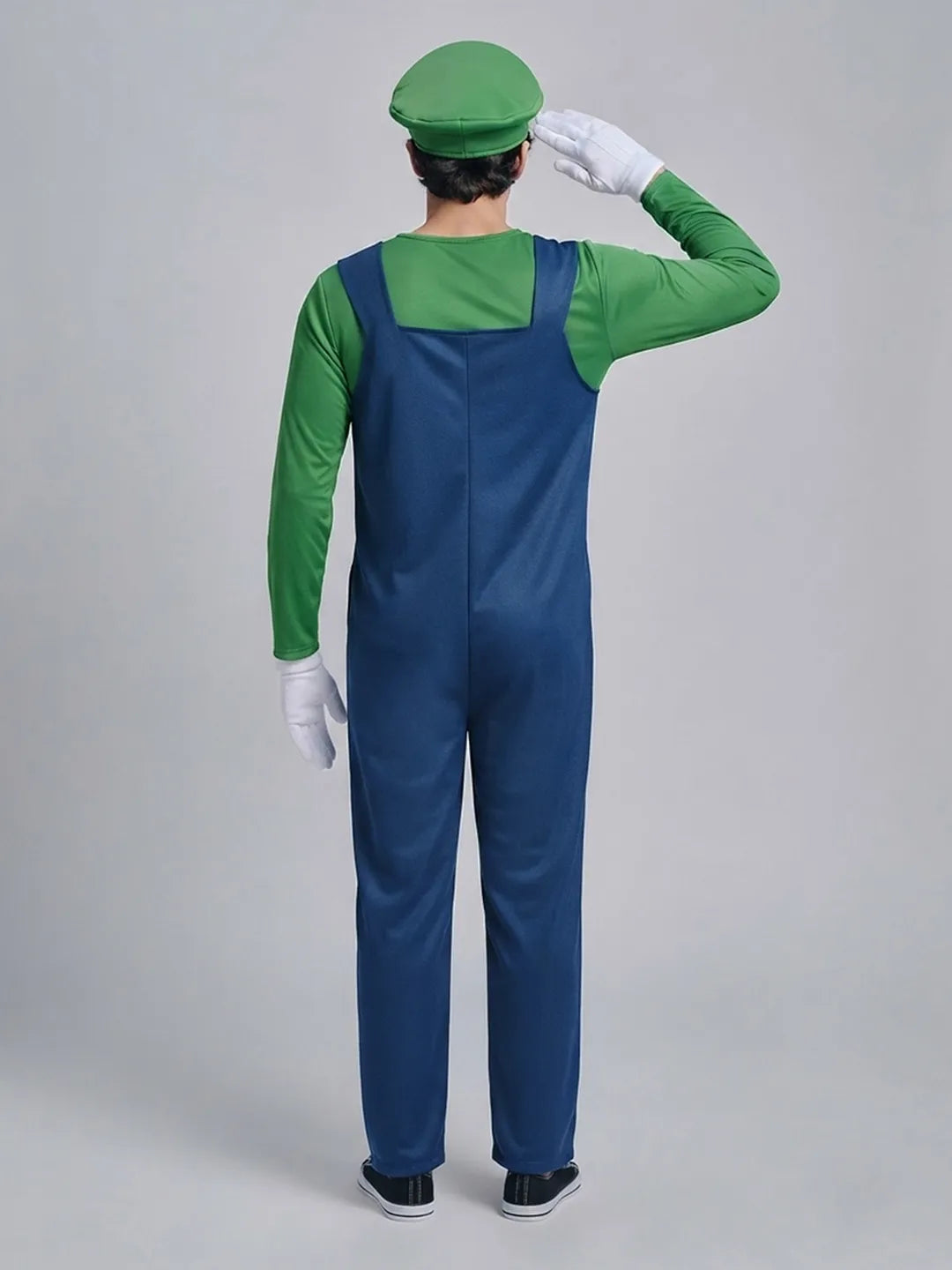 Super Brother Green Plumber Adult Halloween Costume Fancy Dress Up