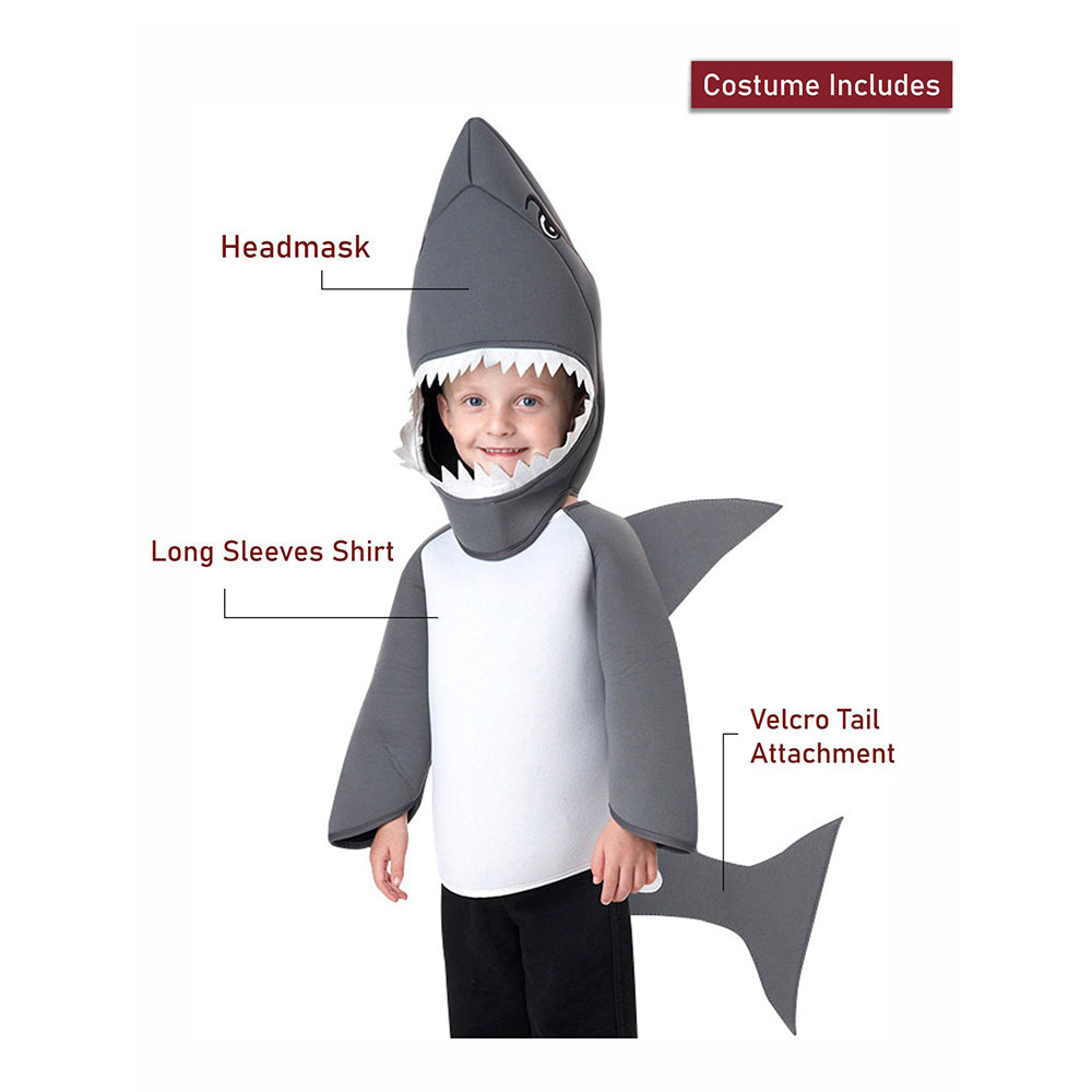 Grey Baby Shark , Kids Halloween Costume Fancy Dress Up