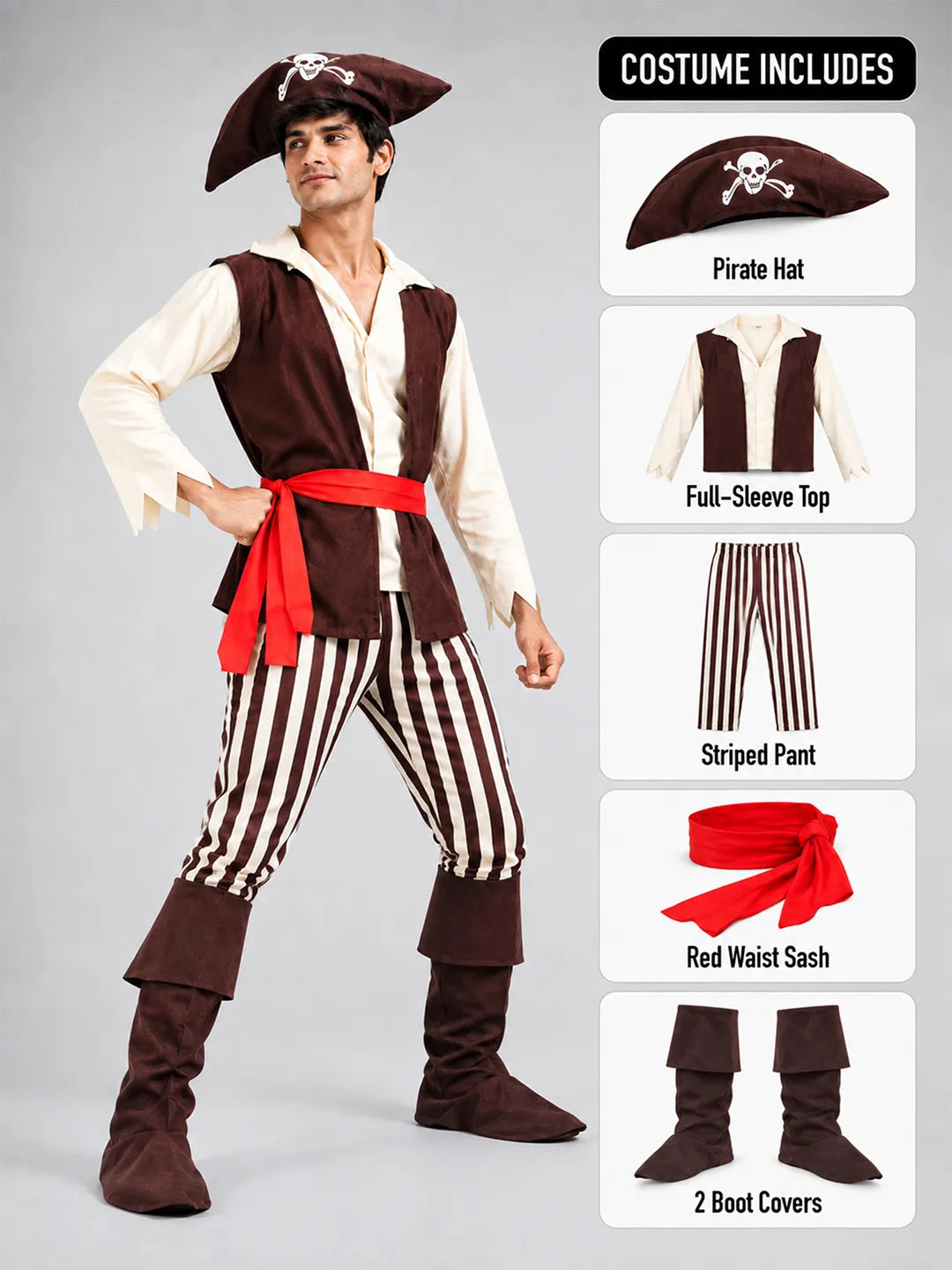 High Seas Pirate Adult Halloween Costume Fancy Dress Up
