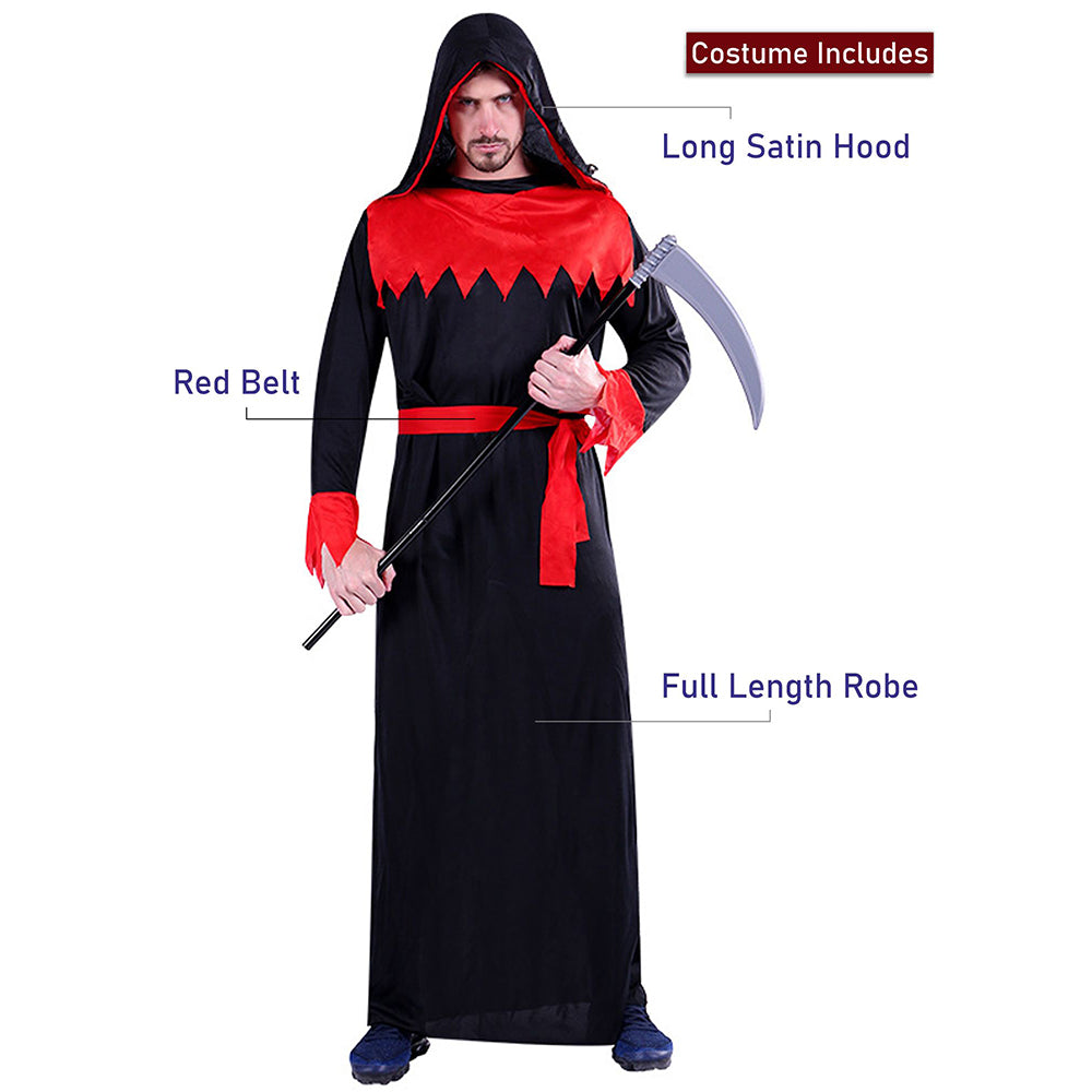Spooky Hoody Deathman Halloween Costume Fancy Dress Up