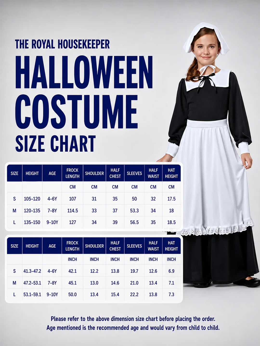 The Royal Housekeeper, Kids Halloween Costume Fancy Dress Up
