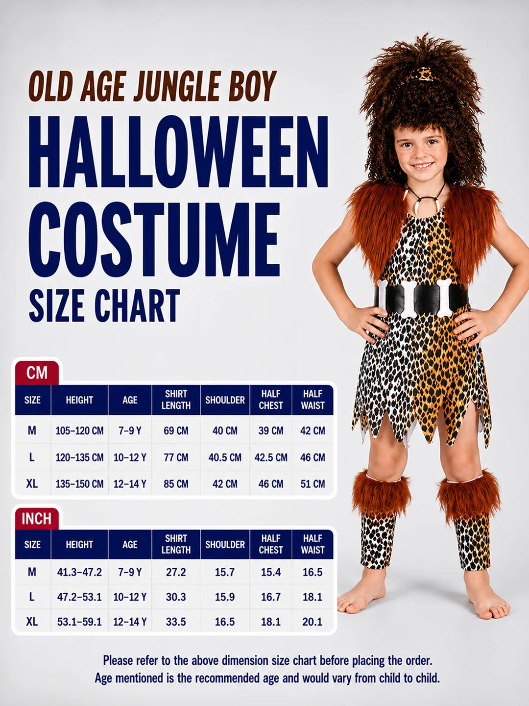 Old Age Jungle Boy, Halloween Costume Fancy Dress Up