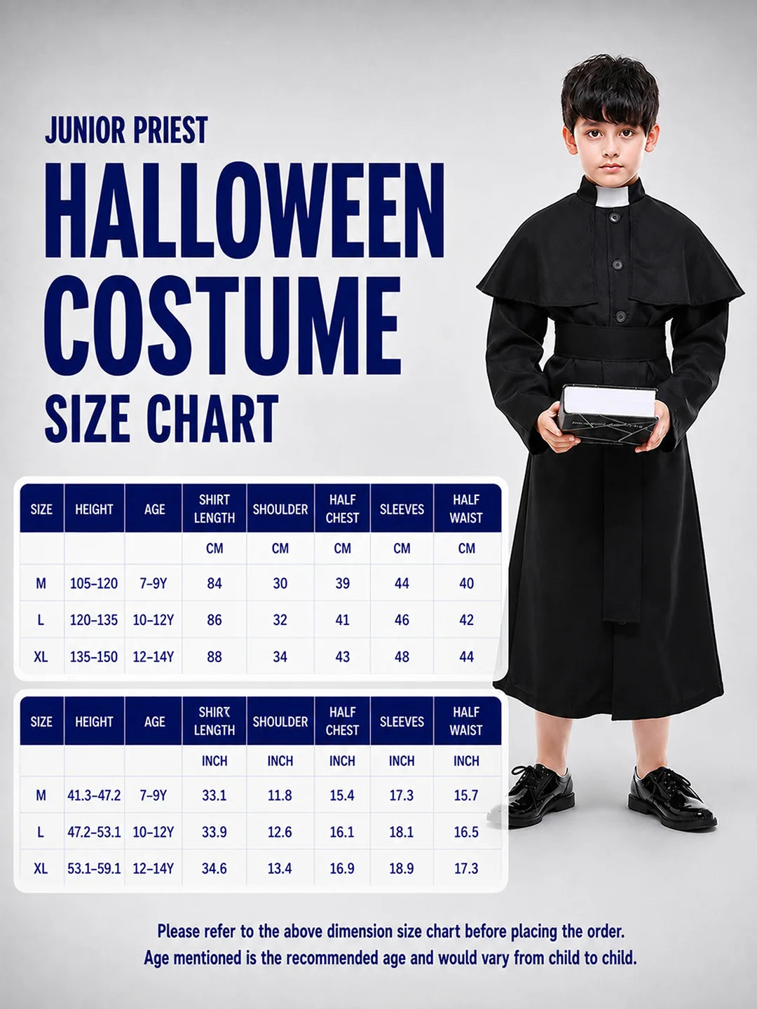 Junior Priest , Kids Halloween Costume Fancy Dress Up