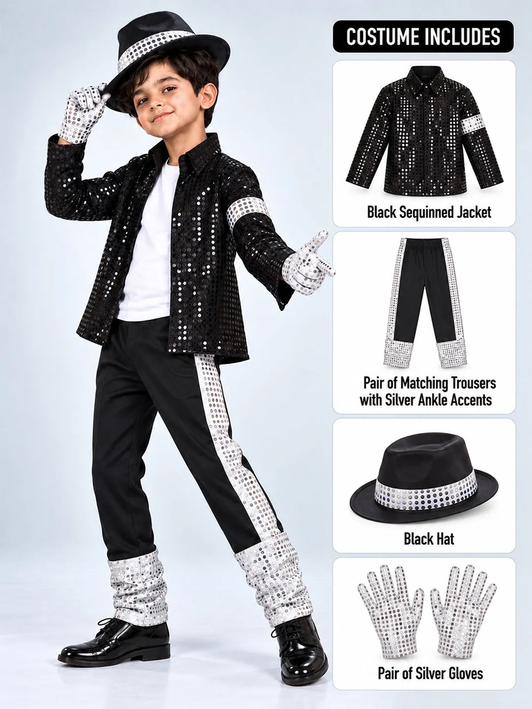 King of Pop, Kids Halloween Costume Fancy Dress Up