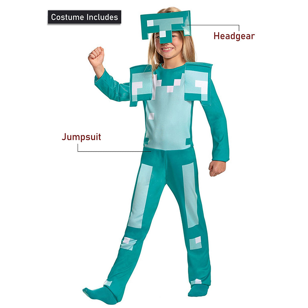 Minecraft Gamer costume,Kids Halloween Costume Fancy Dress Up