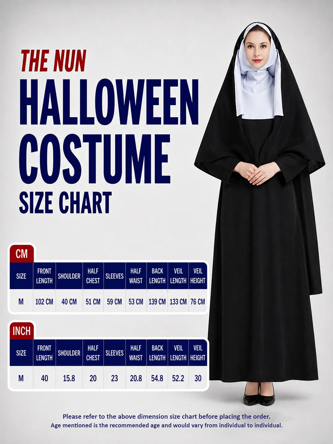 The Nun   Adults Halloween Costume Fancy Dress Up