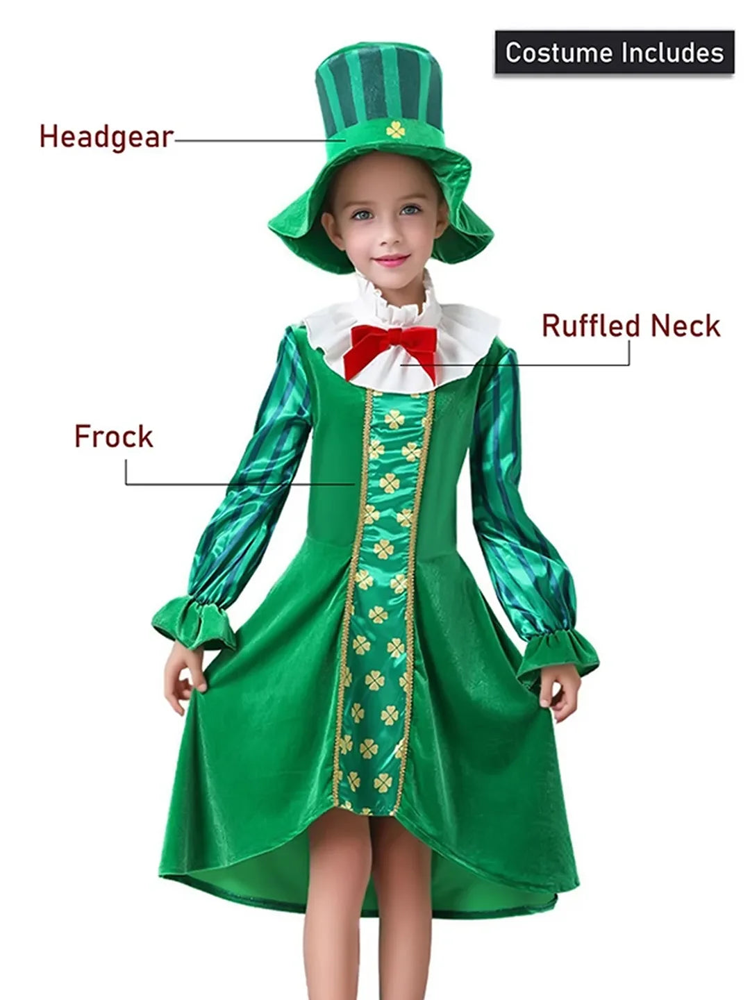 St.Patricks Day costume for Girls,Kids Halloween Costume Dress Up