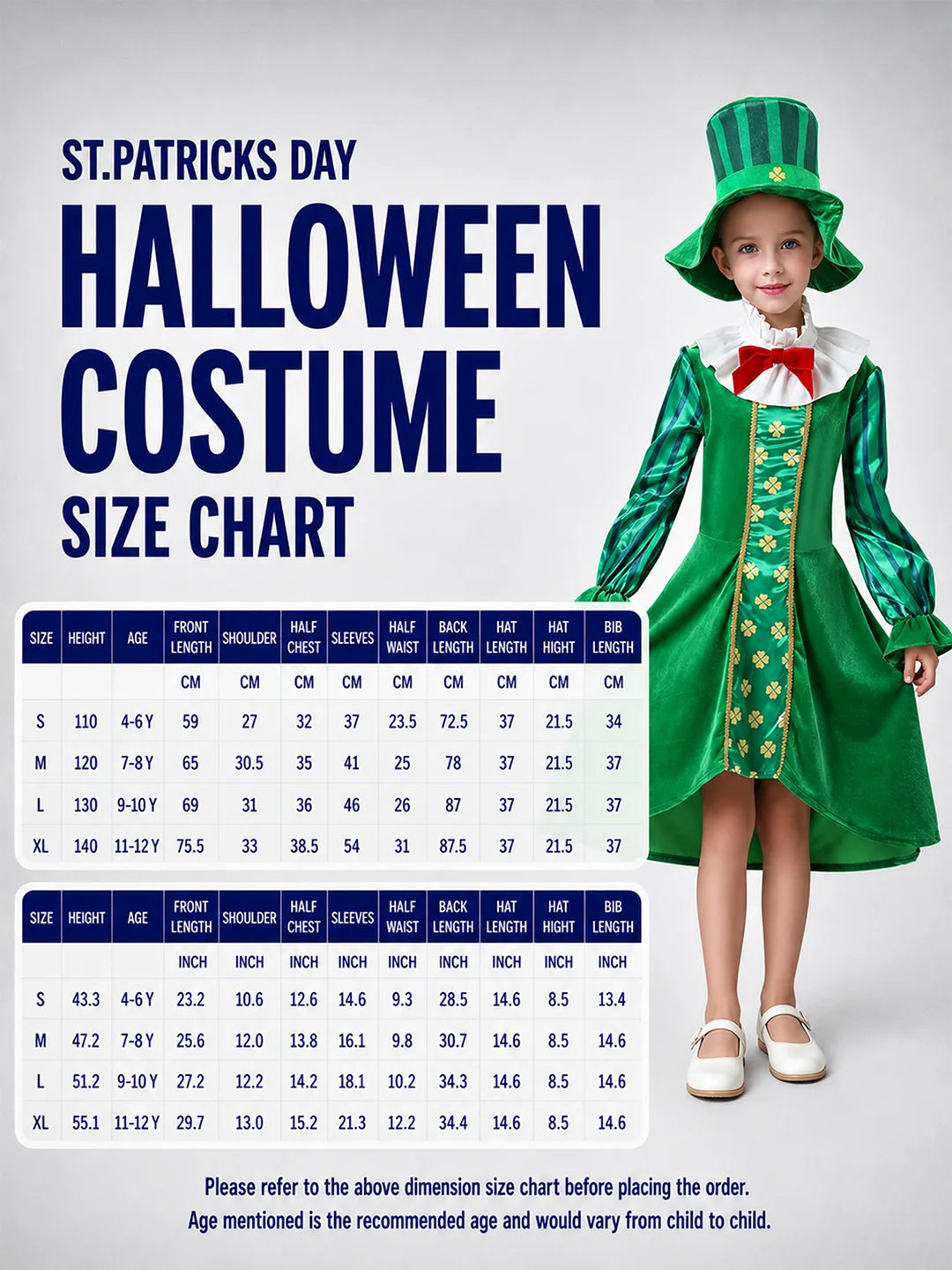 St.Patricks Day costume for Girls,Kids Halloween Costume Dress Up