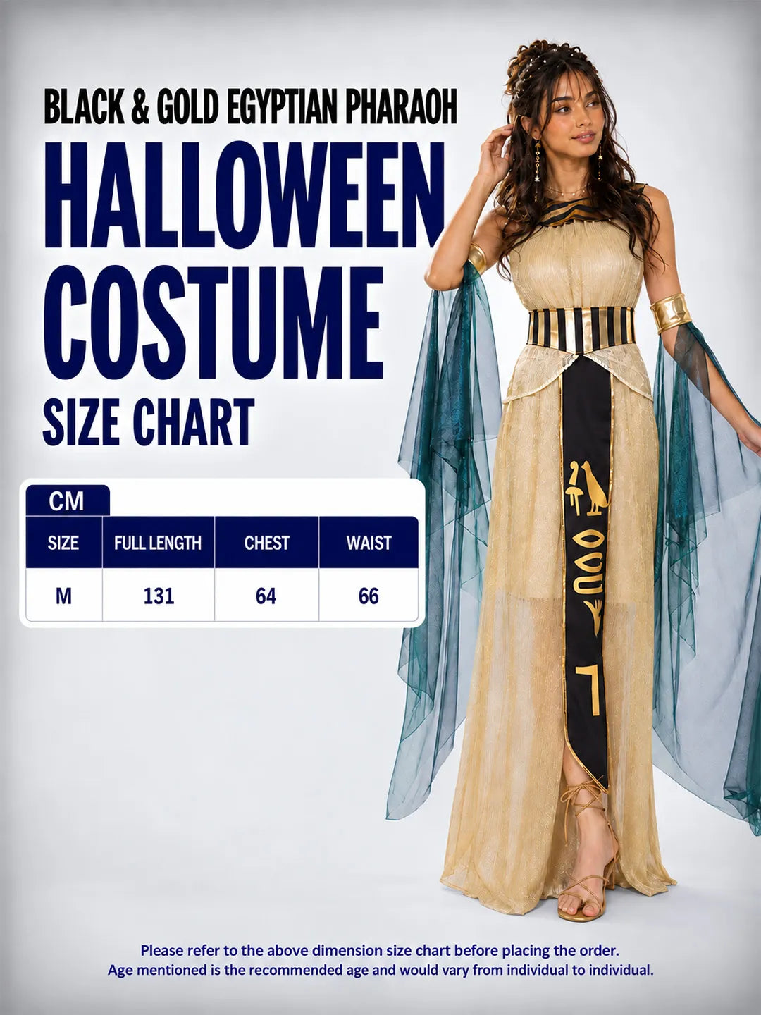 Egyptian Pharaoh Queen Adult Halloween Costume Fancy Dress Up