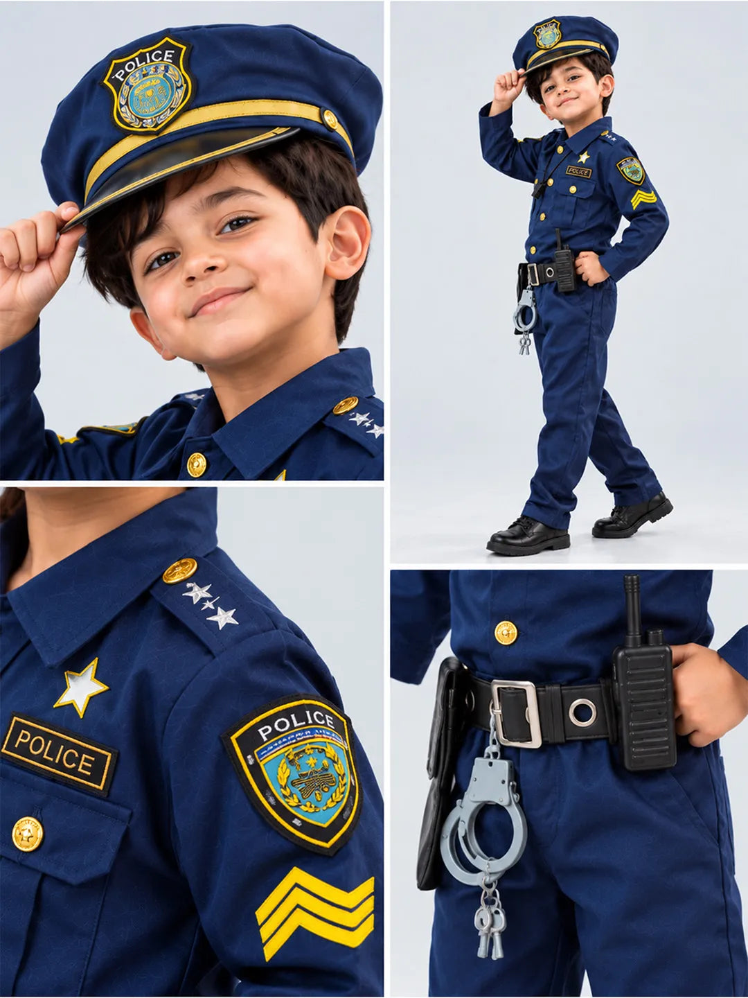 Police Kids Halloween Costume Fancy Dress Up