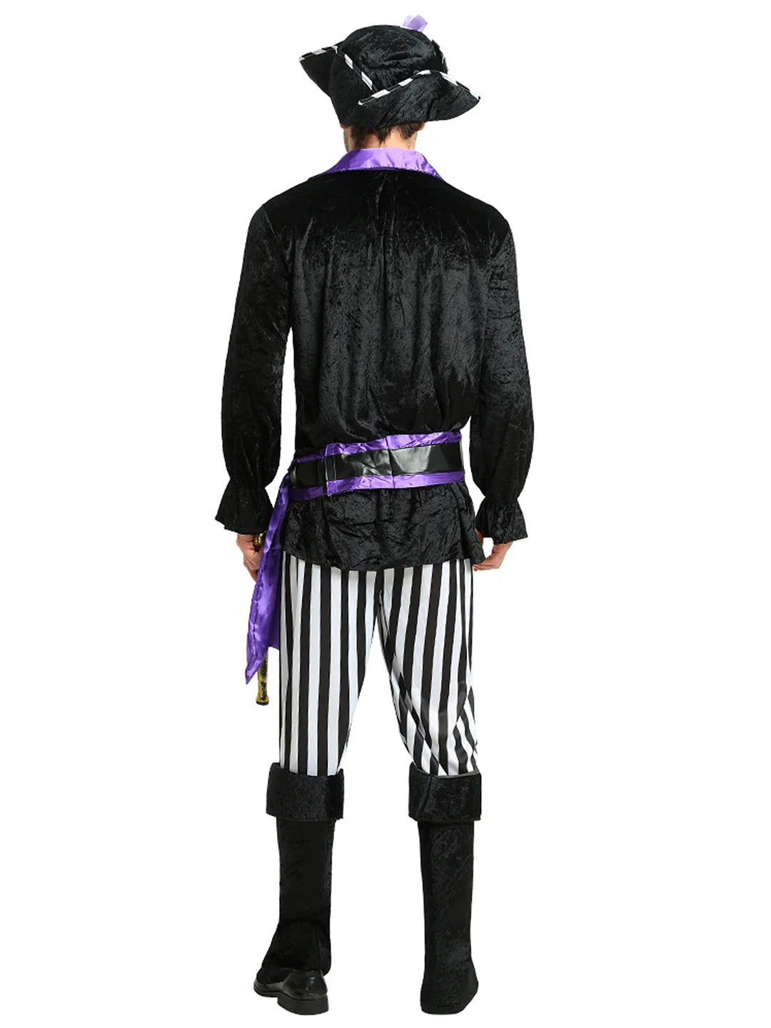 Purple & Black Pirate Adult Halloween Costume Fancy Dress Up