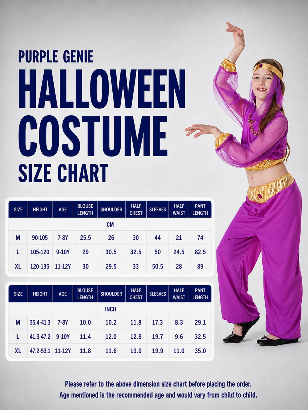 Purple Genie, Kids Halloween Costume Fancy Dress Up