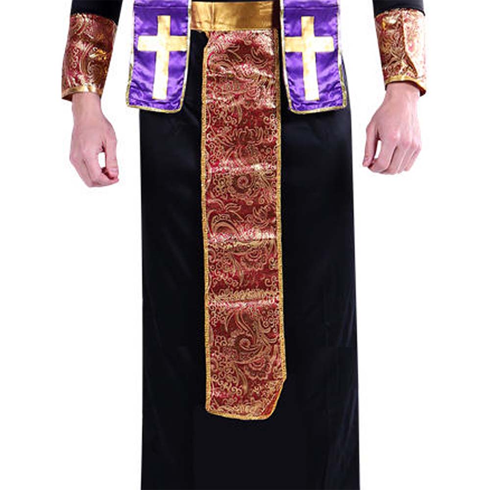 The Priest , Purple & Black Adults Halloween Costume Fancy Dress Up