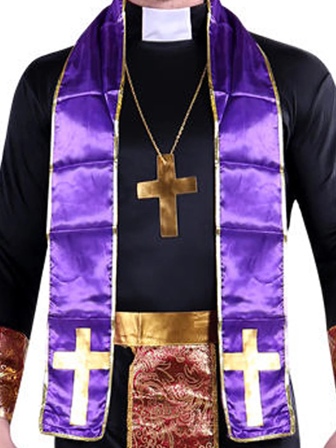The Priest , Purple & Black Adults Halloween Costume Fancy Dress Up