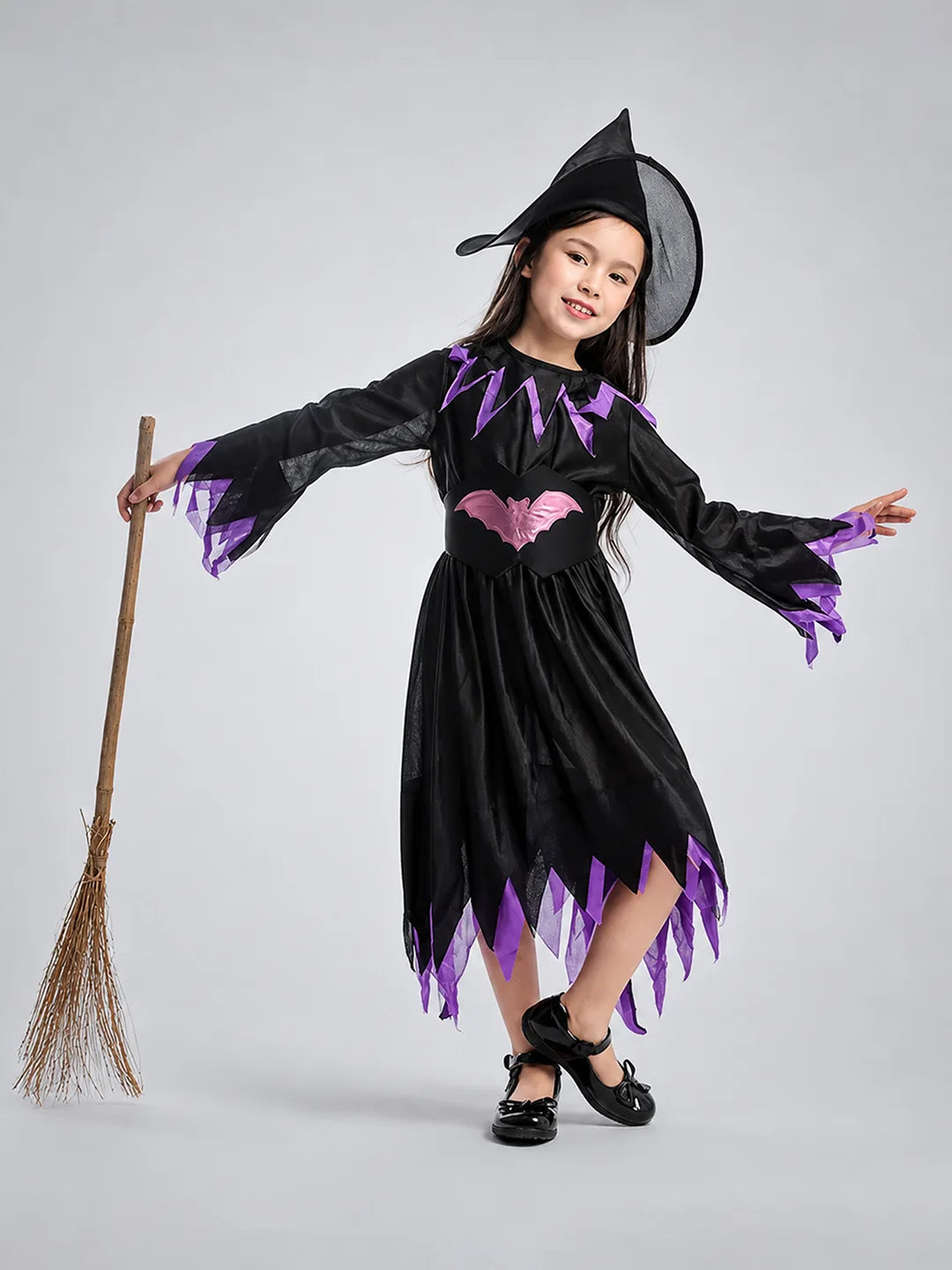 Purple Bat Witch Kids Halloween Costume