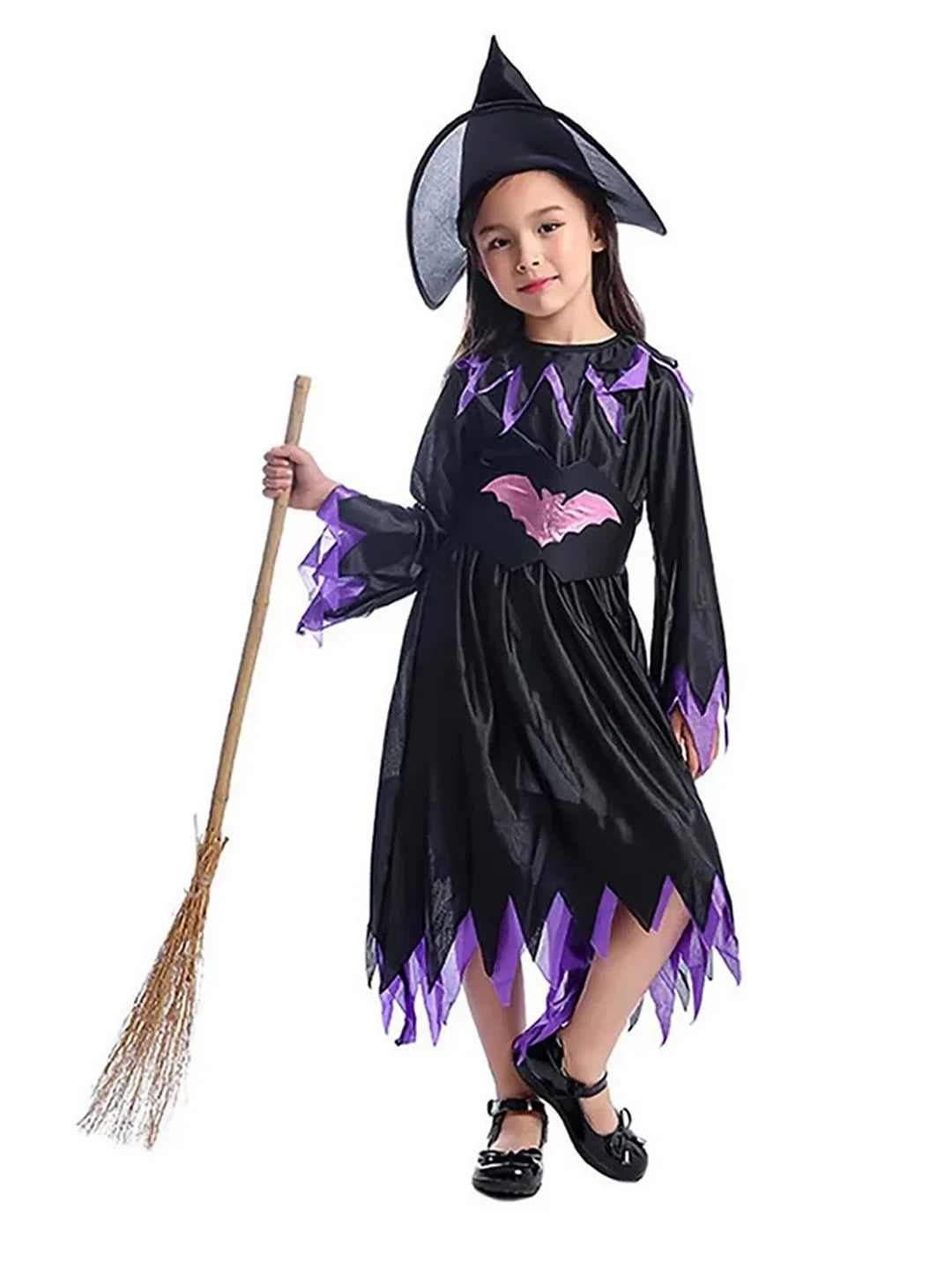 Purple Bat Witch Kids Halloween Costume