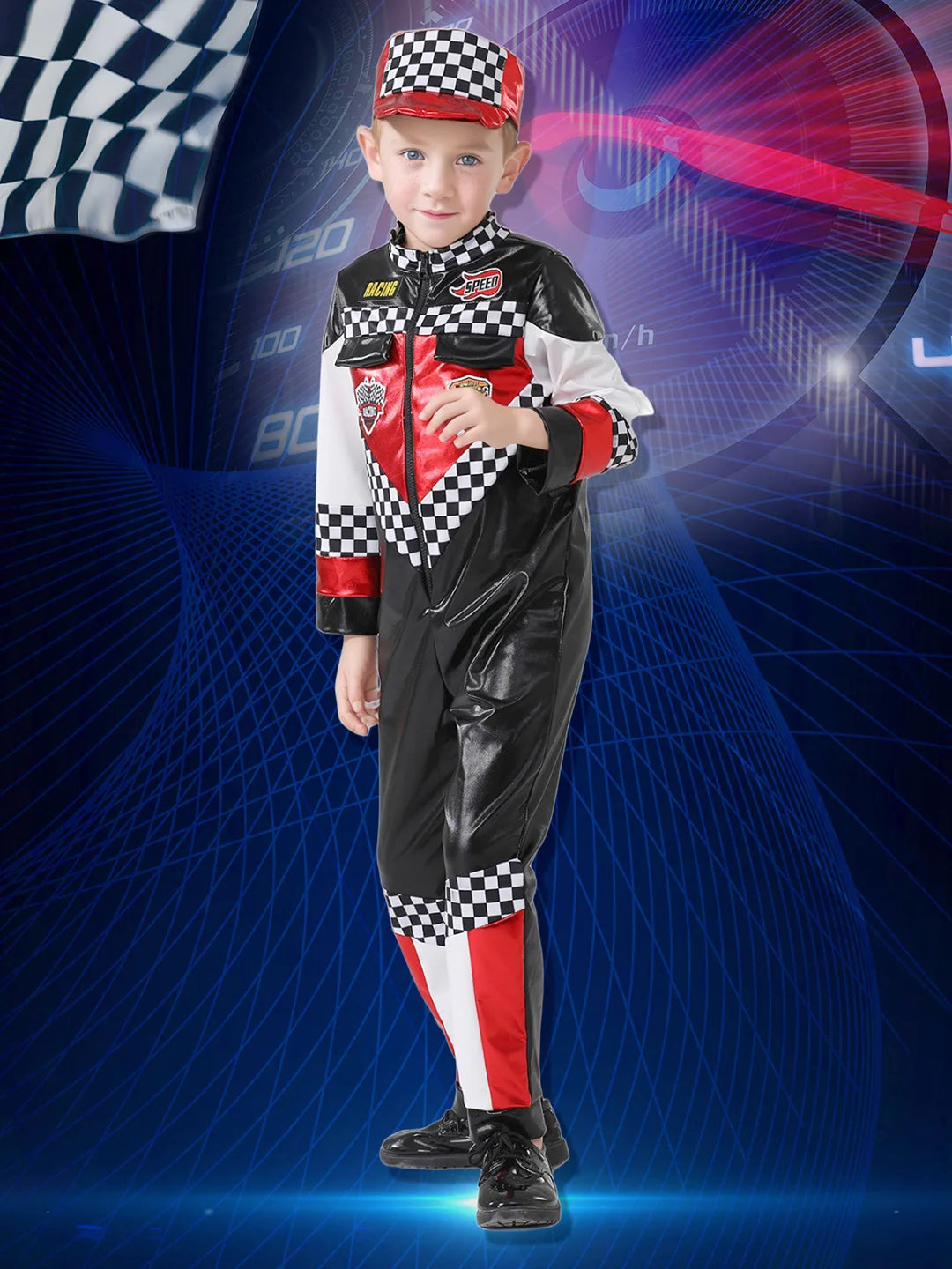 Speed Racing Car Rider costume,Kids Halloween Costume Fancy Dress Up