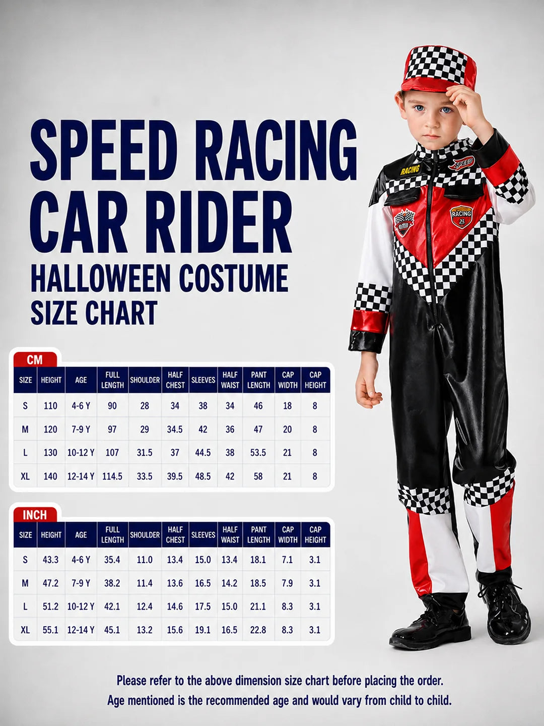 Speed Racing Car Rider costume,Kids Halloween Costume Fancy Dress Up