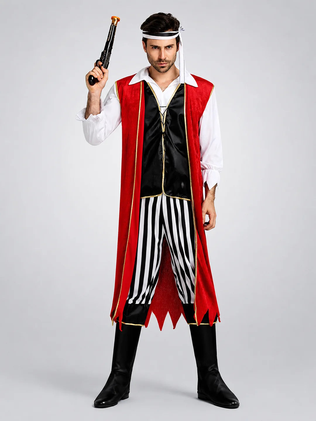 Red Coat Pirate Adult Halloween Costume Fancy Dress Up