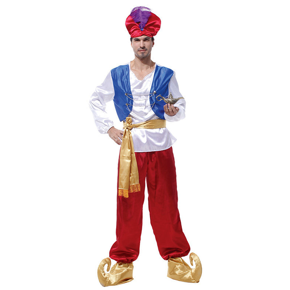 Aladdin White and Maroon Adults Halloween Costume Fancy Dress Up
