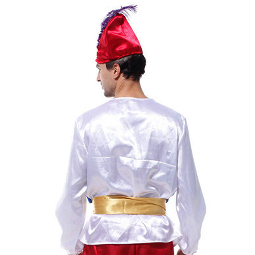 Aladdin White and Maroon Adults Halloween Costume Fancy Dress Up