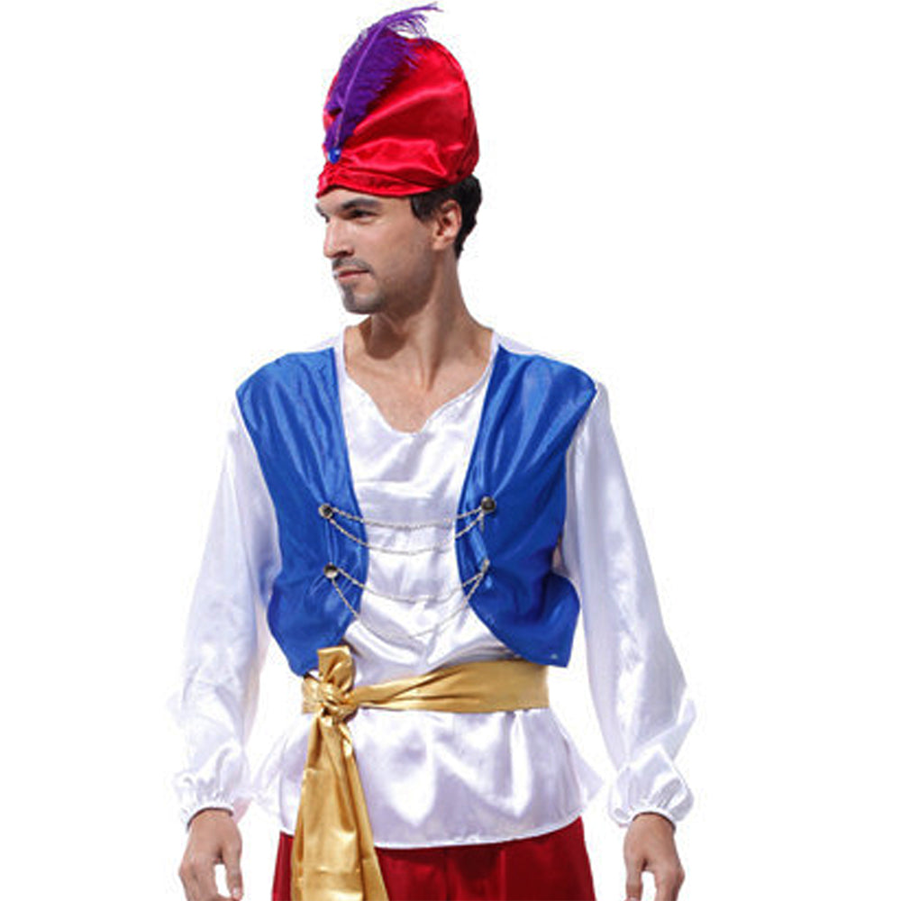 Aladdin White and Maroon Adults Halloween Costume Fancy Dress Up