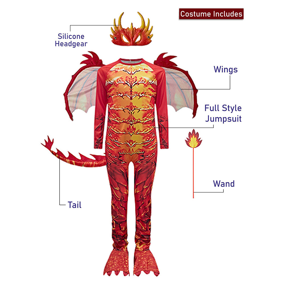 Red Dragon,Kids Halloween Costume Fancy Dress Up