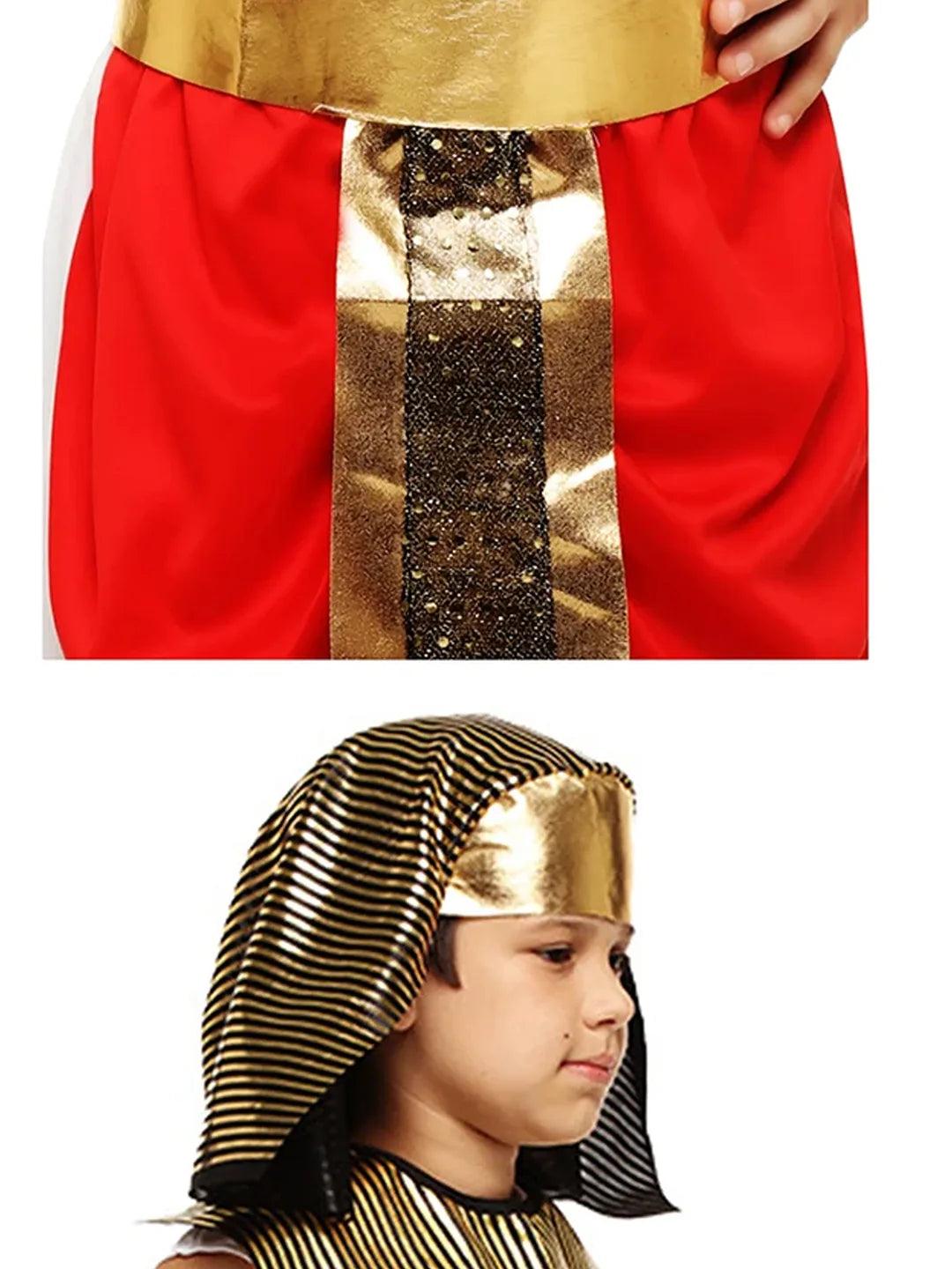Red Egyptian Boy, Kids Halloween Costume Dress Up for Boys