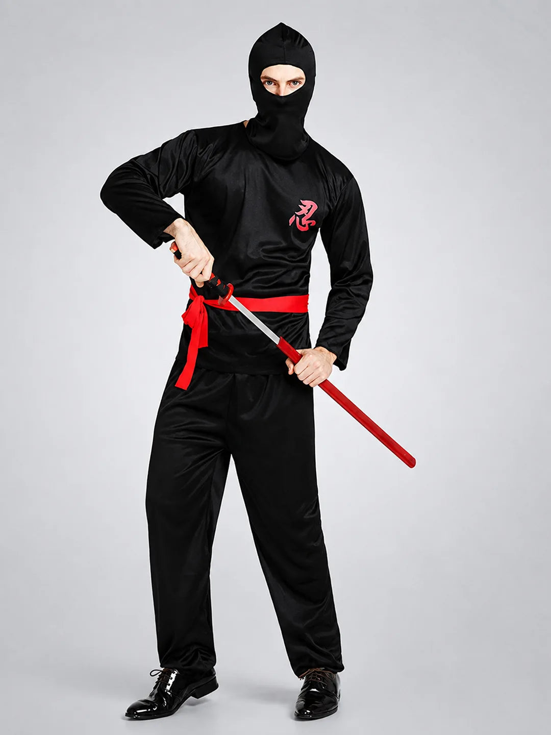 Red Dragon Ninja Adults Halloween Costume Fancy Dress Up