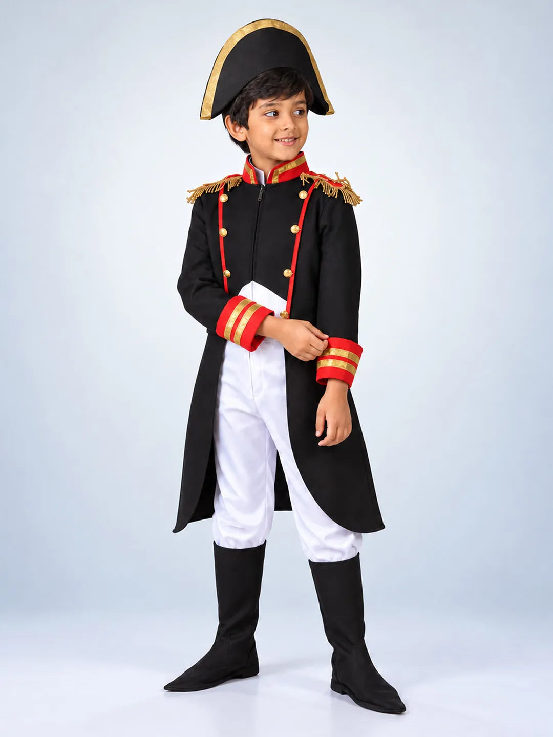 Black & Red Pirate Captain, Kids Halloween Costume Fancy Dress Up